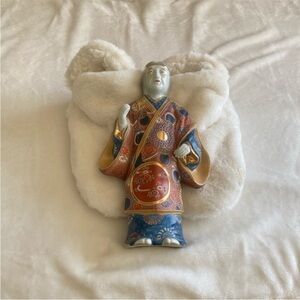 KUTANI TAKASAGO Vintage Colorful Ceramic Figurine with Intricate Patterns